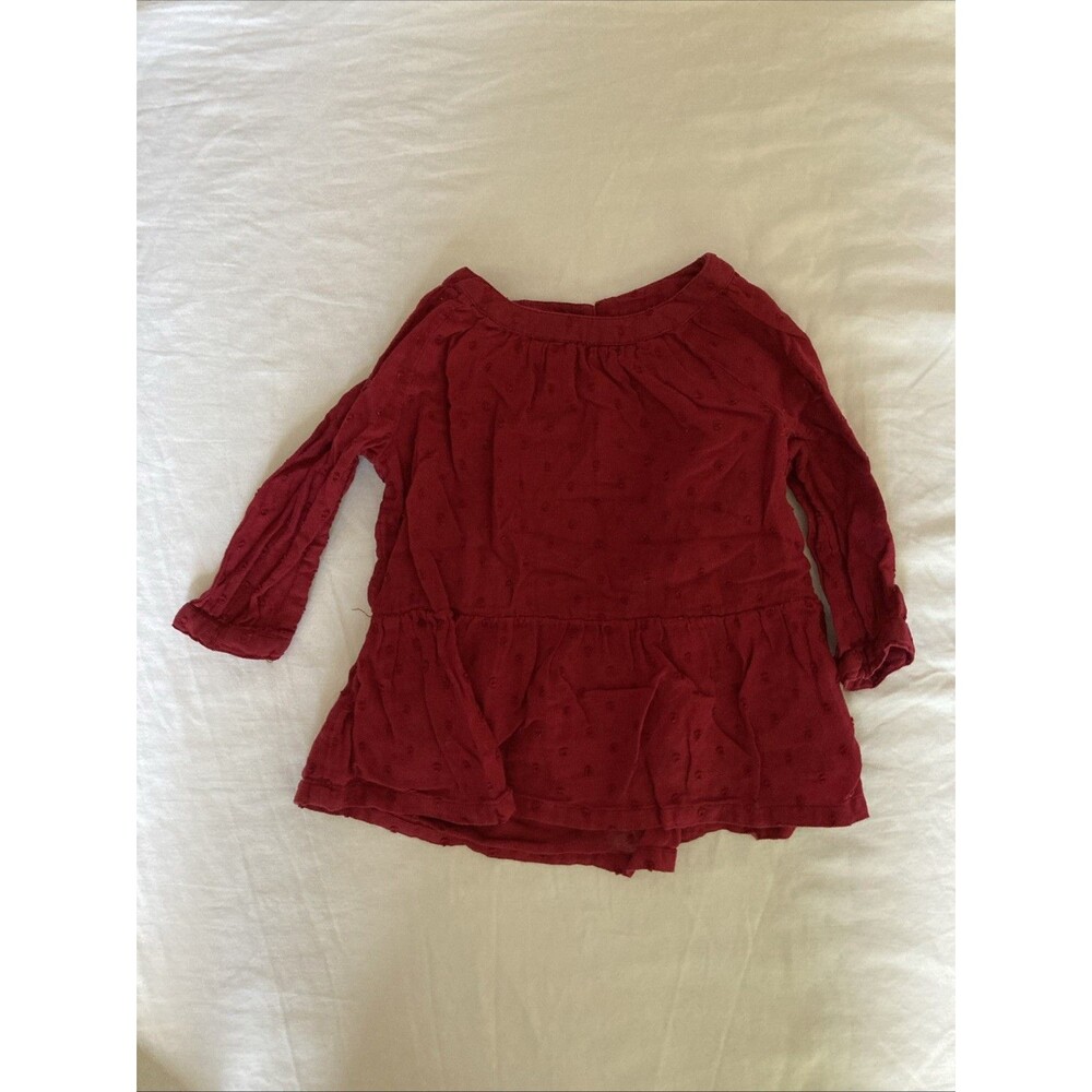 4T Old Navy girl clothes - 1 piece long sleeve shirt | red polka dot theme